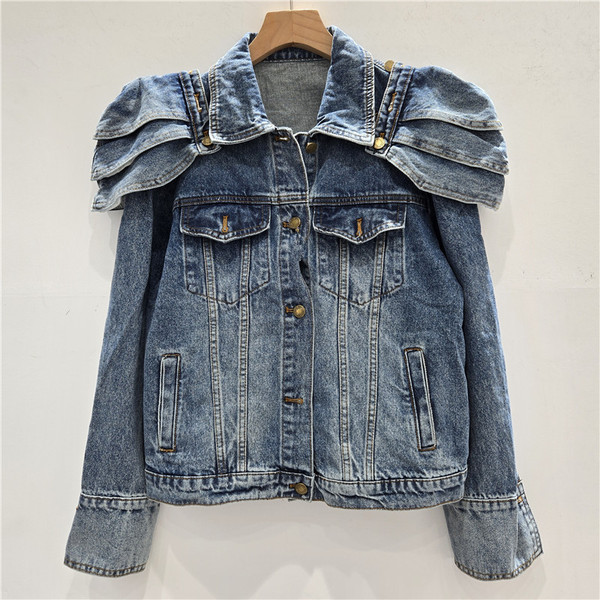 Retro removable denim shoulder pads