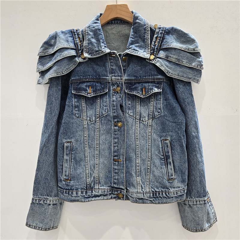 Retro removable denim shoulder pads
