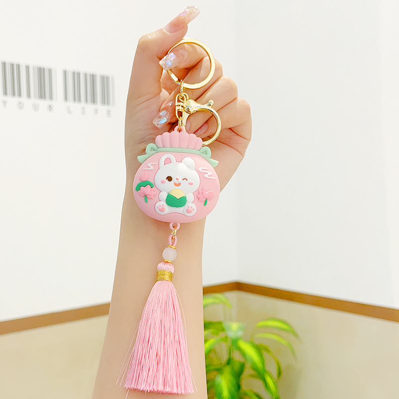 Dragon Boat Festival Lucky Rabbit [Includes lobster clasp, pink]