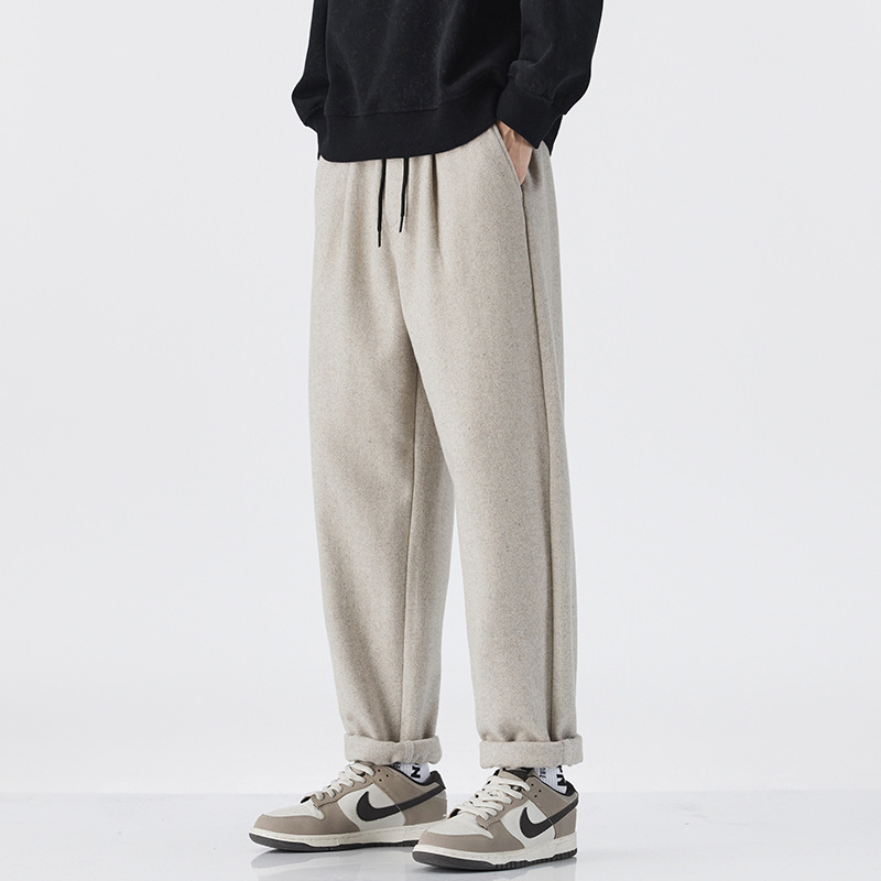 2025 nuevo otoño japonés vintage lana casual pantalones en forma de hombre sueltos estilo americano image 1