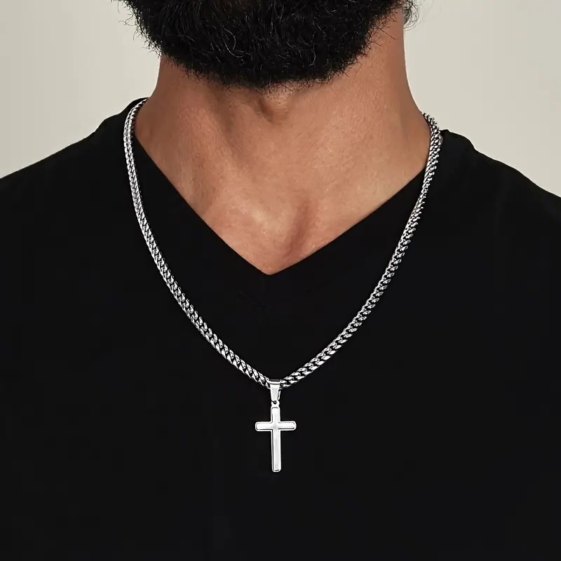 Herren Kreuz-halskette Mit Anhänger In Geschenkbox_voghion.com