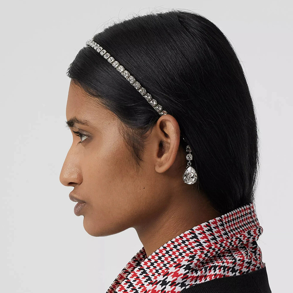 Europa y América de moda colgante de gota de agua simple tocado de diamante accesorios de alta calidad banda de cabeza femenina