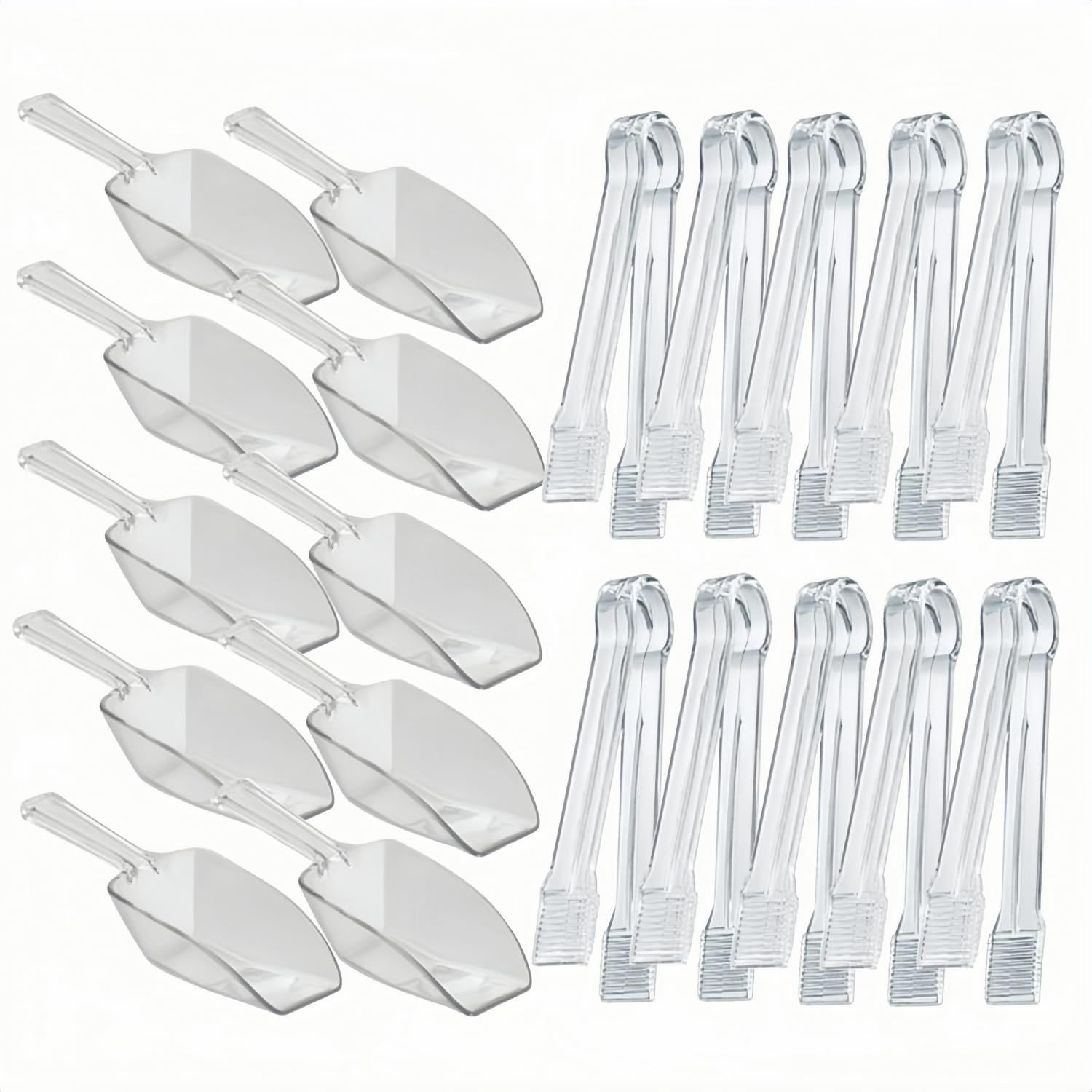 Clips de servicio de plástico mini alicates de cocina prácticos cucharas de cocina de plástico transparentes cucharas de hielo mini transparentes cucharas de buffet