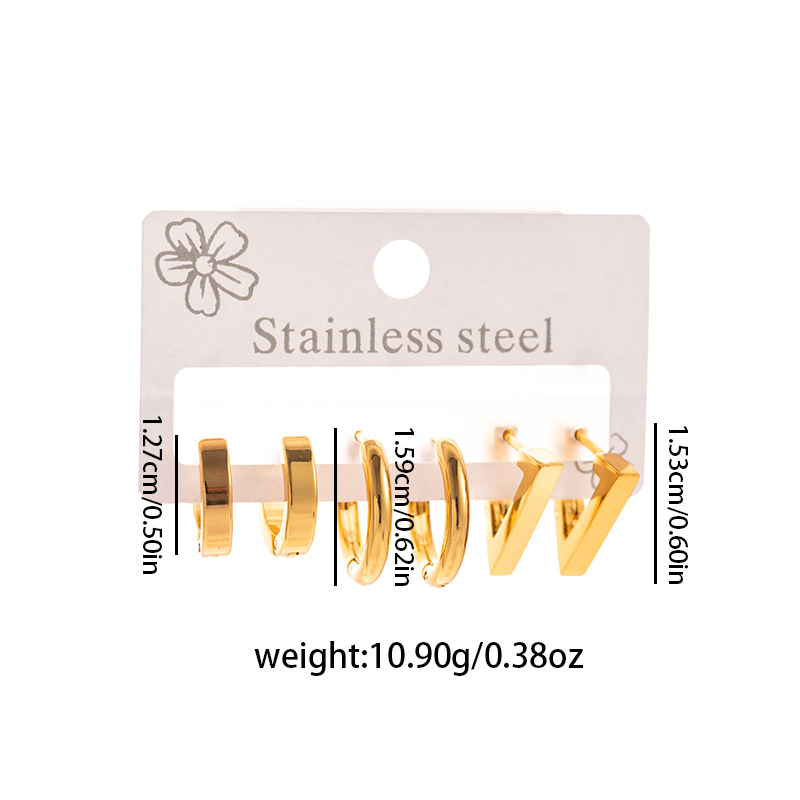 Pendientes geométricos estilo coreano, pendientes de acero inoxidable, diseño de moda de lujo ligero, pendientes de titanio con forma de corazón y estrella para mujer, transfronterizos.