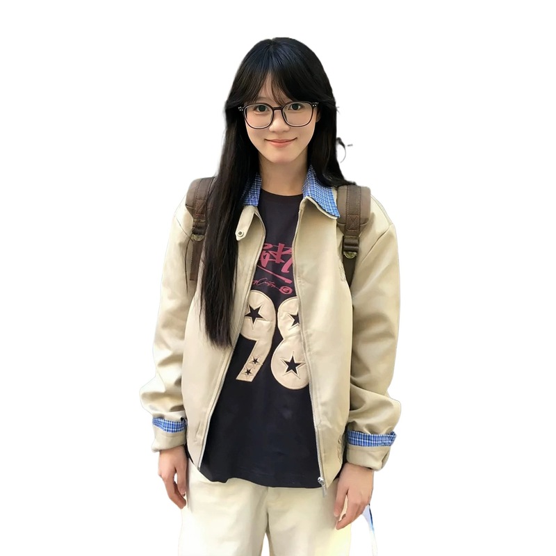 美式巴恩风撞色工装外套女早秋设计感小众格子拼接情侣开衫夹克潮|undefined