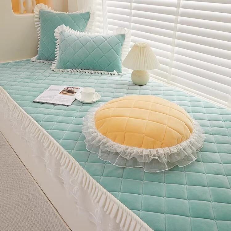 New Style Light Luxury Princess Wind Bay Window Mat Four Seasons Universal Non-Slip Removable and Washable Balcony Mat Sponge Cushion