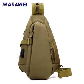 可定制LOGO男士斜挎包 户外骑行胸包 多功能战术背包耐磨单肩背包