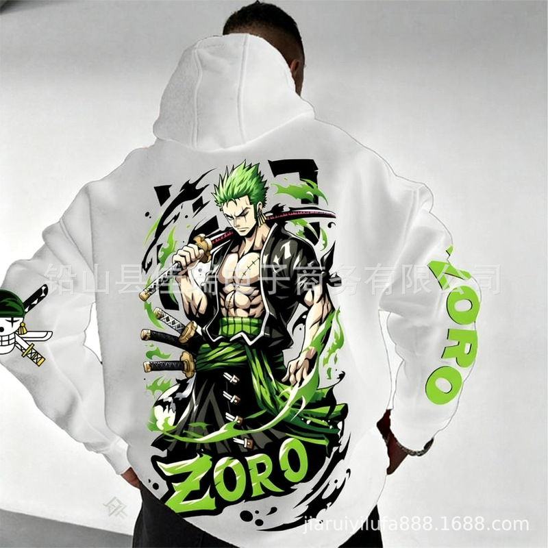 One Piece Straw Hat Crew Member New Hot-Selling Japanese Anime 3D Digital Print One Piece Series Men's Hooded Sweatshirt