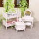 1:12 mini ornaments simulation furniture bedroom scene miniature model doll house dressing table double bed bedside table