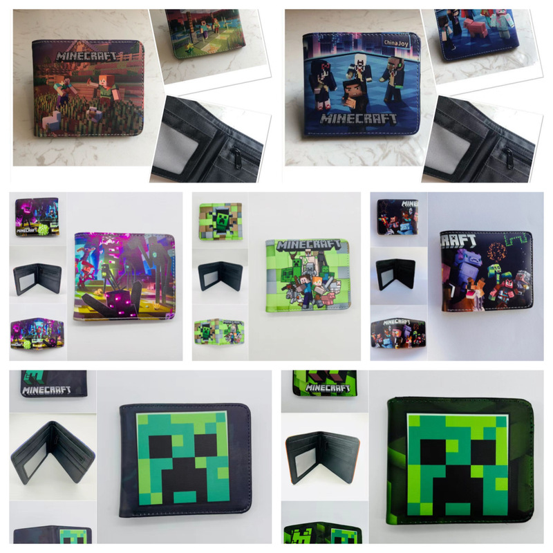 My World Wallet Minecraft Game Surrounding Greystone Sword Wallet Pixel Children's Wallet Anime Wallet