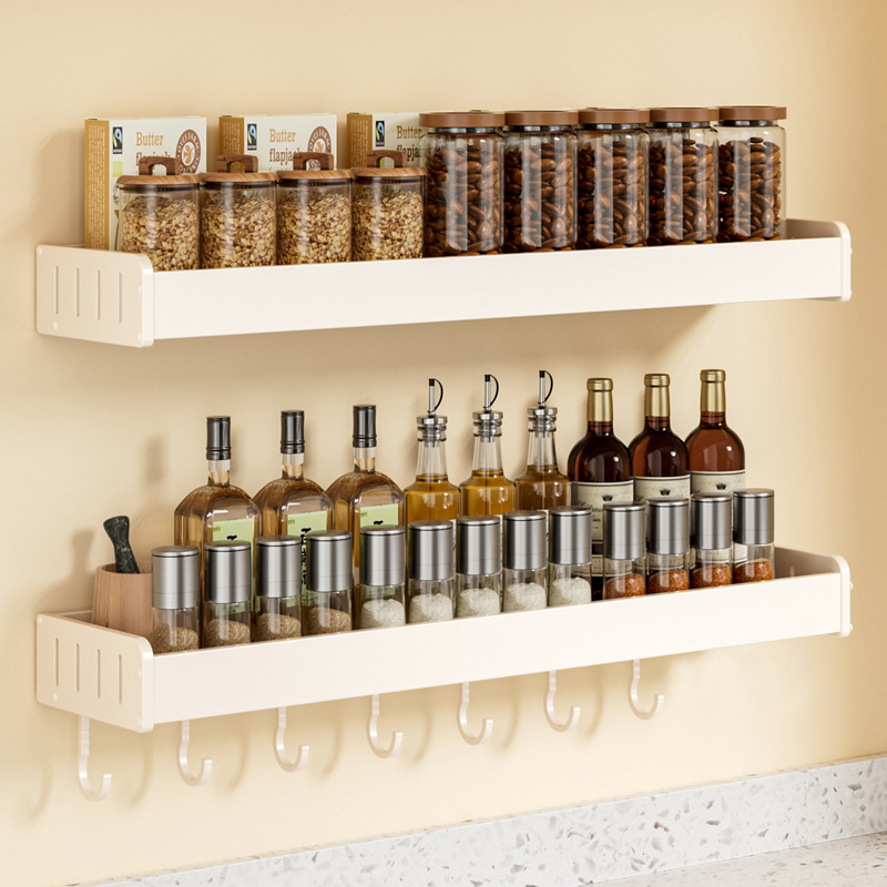 Kitchen storage rack wall-mounted white kitchenware supplies storage…