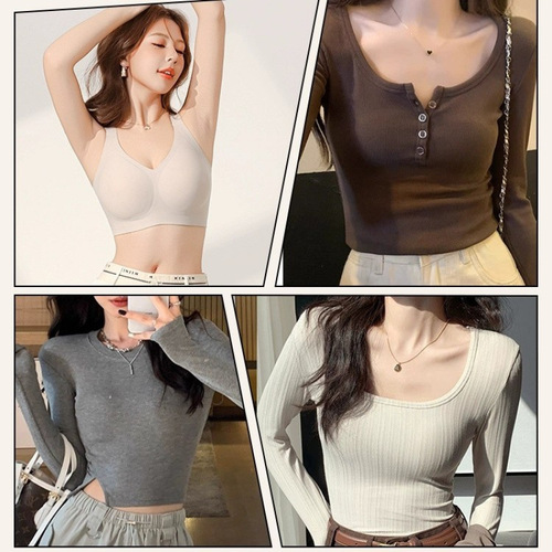 Play with charming stewardess underwear for women with big breasts and girls with slimness without marks and put on the breasts to show small breasts and full cup bra