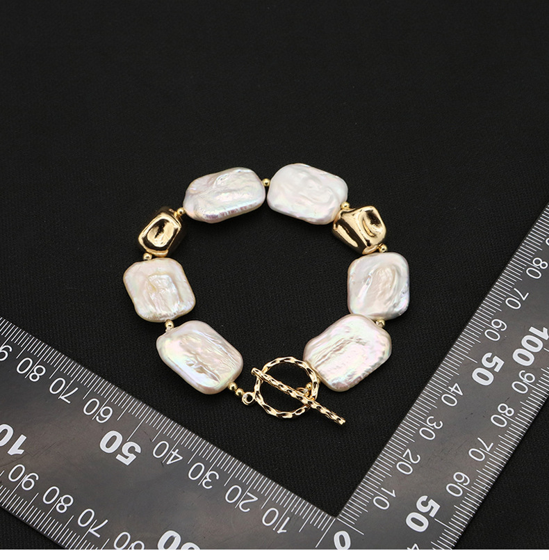 Pearl Material Irregular, Geometric Pattern Retro Irregular Geometric Pearl Bracelets 1 Piece