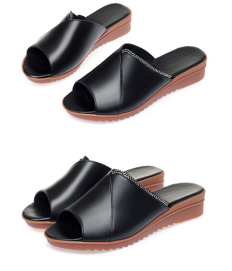 Dép sandal nữ đế bệt quai chữ V da mềm chống trượt — Xám be chi tiết 12