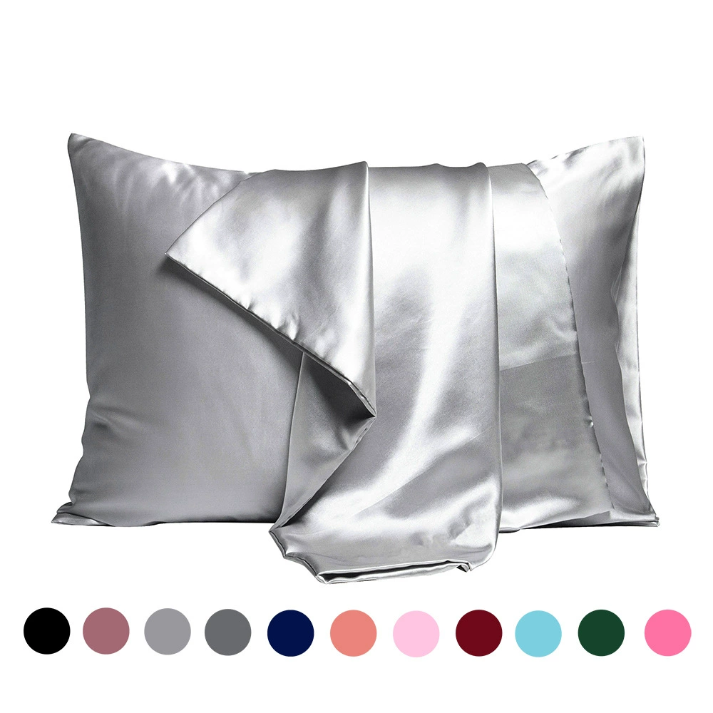 Silk-Feel Double-Sided Pillowcase, Simulated Satin, Multiple Sizes (43×63–51×137 cm), Customizable