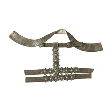 厂家直供2025年新款凉鞋鞋面手工钉珠激光烫钻半成品帮面配件批发