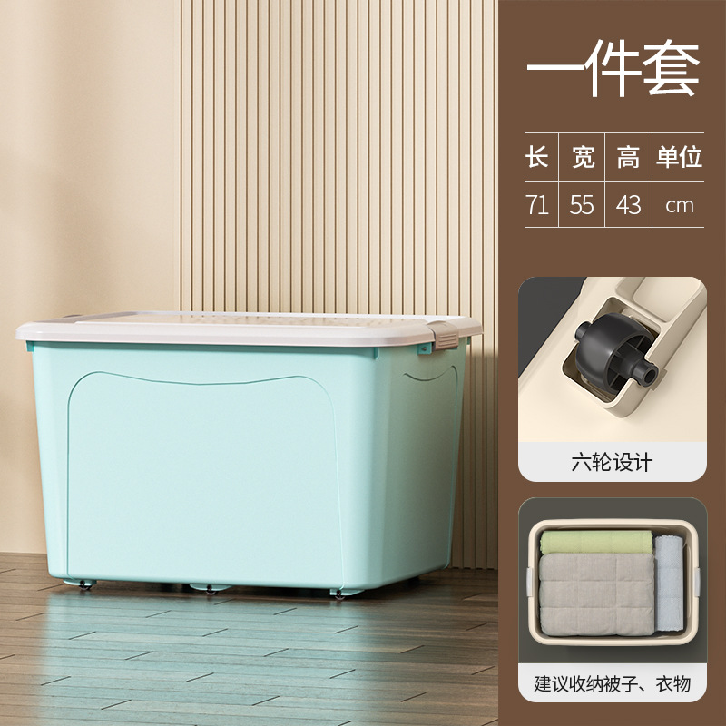 Caja de almacenamiento de plástico extra grande con cubierta ropa juguetes bocadillos caja de almacenamiento de gran capacidad caja de acabado doméstico al por mayor