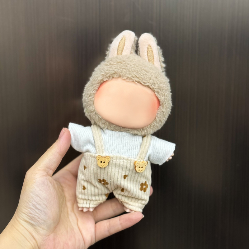 仅衣服适用labu娃衣17cm拉布衣服盲盒挂件一二代搪胶毛绒公仔着替|undefined