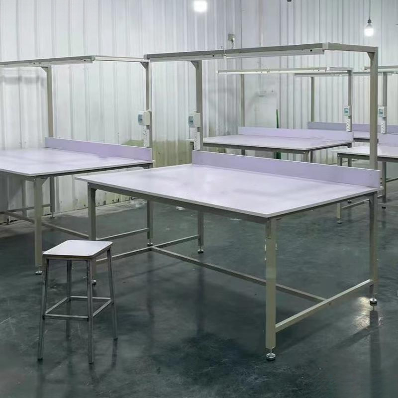 服装裁剪床制衣厂查货台检验桌子电商包装台纺织工厂流水槽工作台