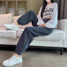 灯芯绒萝卜哈伦裤女加绒加厚韩版秋冬束脚裤休闲松紧腰卫裤九分裤