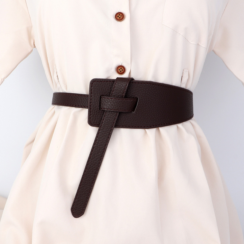 Cinturilla Ancha Retro para Mujer de Cuero Sintético para Abrigos y Vestidos image 4