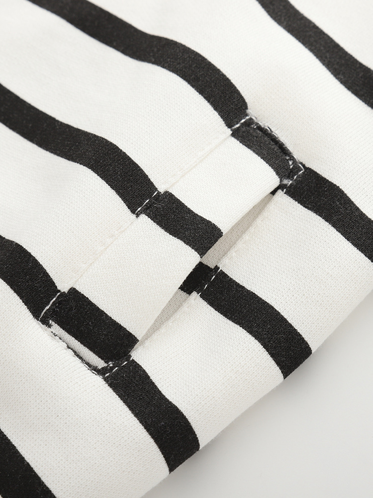Malwee transfronterizo chaqueta a rayas para niños otoño y invierno nuevo estilo de manga larga para niños europeos y estadounidenses con cremallera con chaqueta encapuchada