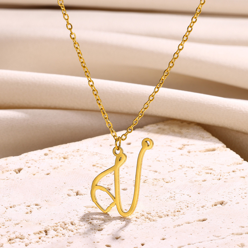 Acier Inoxydable Style Simple Lettre Placage Pendentif display picture 18