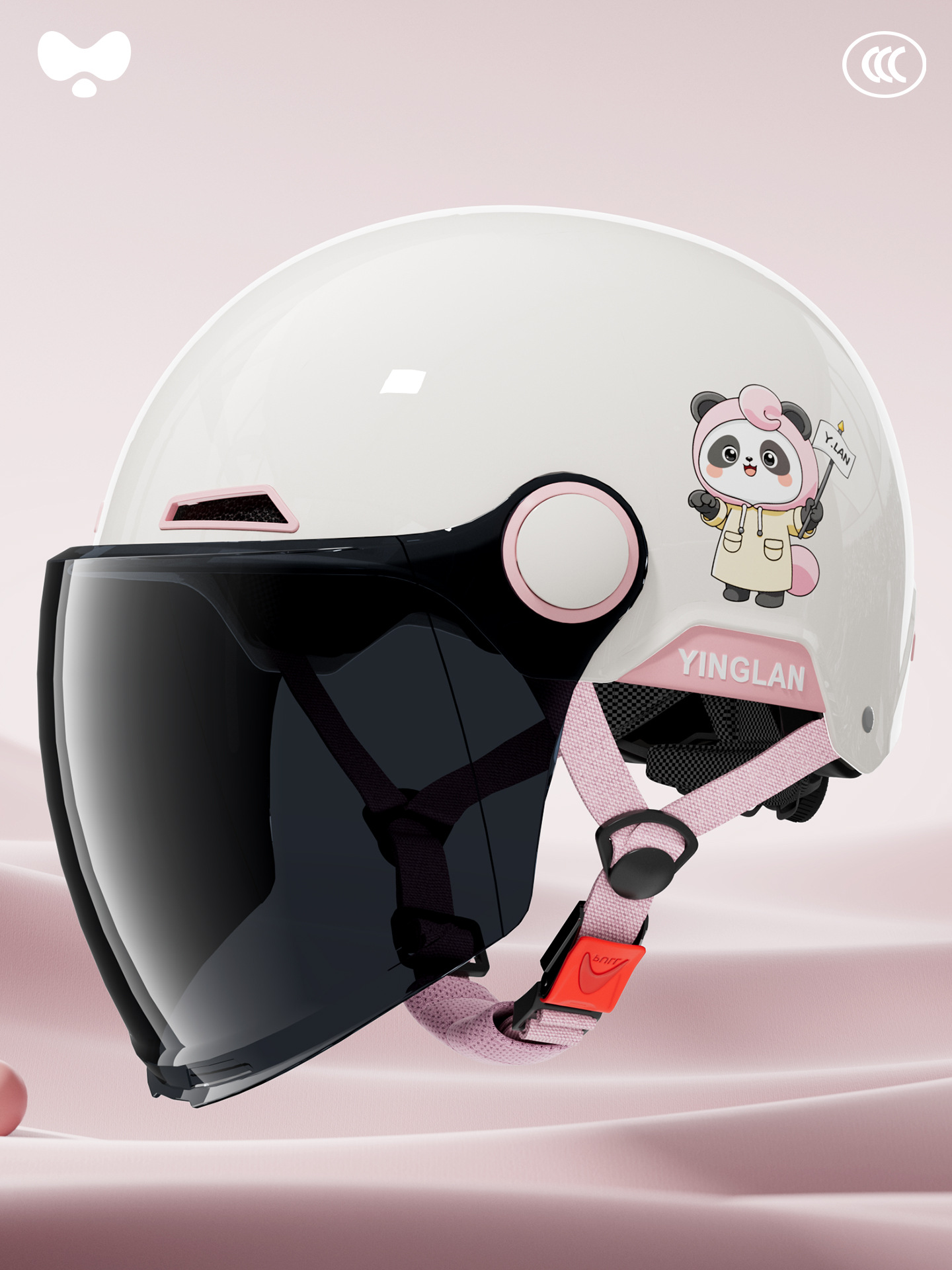 Light Warm Universal | Universal Motosiklet kaskı (dəbilqə) - 3c-pink-bubble-bear-sunscreen-long-mirror-class-a-new-national-standard-one-size