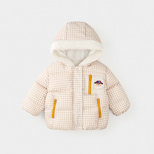 男童棉服秋冬装女童棉衣夹棉加厚保暖外套小宝宝可爱连帽棉袄冬季