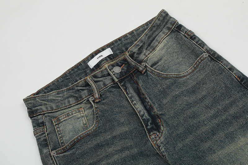 Men's Clothing high street water ins same style men's washed wide leg nostalgic blue overalls pocket jeans_voghion.com