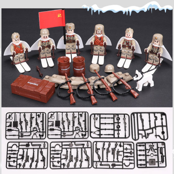 Cross-border wholesale Dilong 71020 71012 71008 71025 D8020 military building blocks small figurine bags