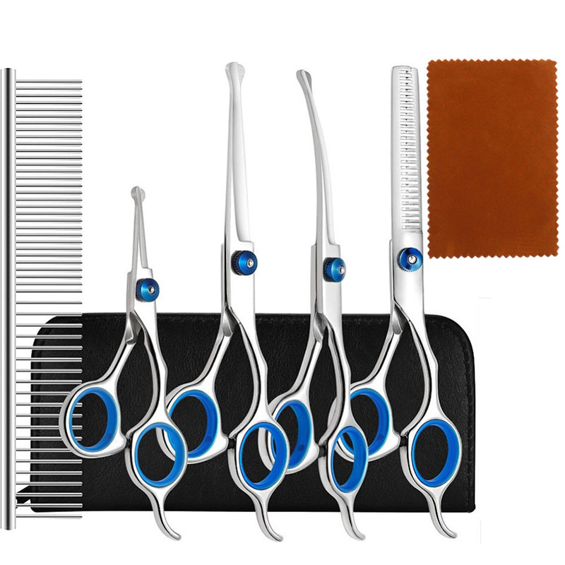 All-steel integrated fish mouth seven-piece set (blue snail and blue circle)