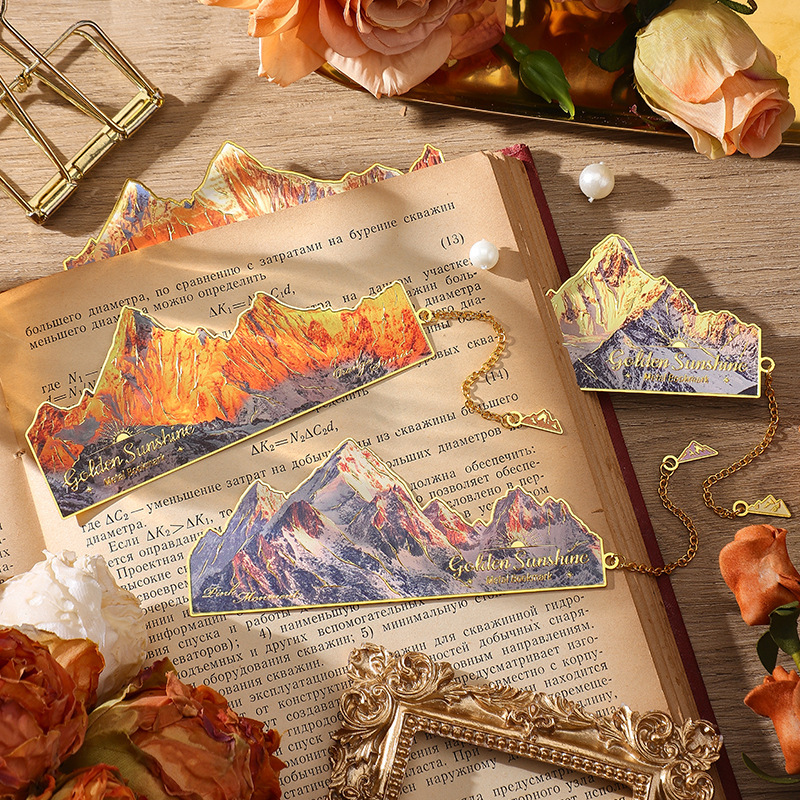 Rizhao Jinshan Brass Metal Bookmark ins Style Exquisite High Color Value Wen Chuang Souvenir Award Small Gift Gift