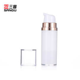 厂家供应卡口双层瓶真空瓶 PP塑料按压乳液瓶  AS透明半罩真空瓶