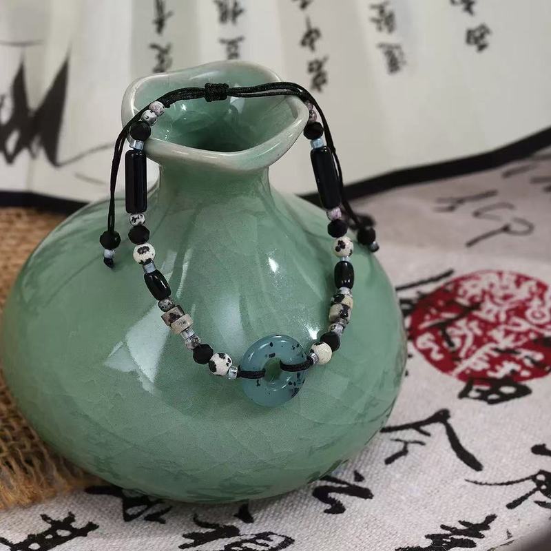新中式水墨晕染手链新款国风手工编织简约气质古风手饰汉服配饰品|undefined