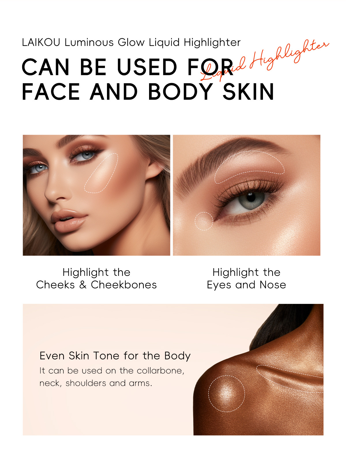 The cross-border three-color LAIKOU High-gloss Cream 10g (color box) is available for covering blemishes and facial contouring undefined