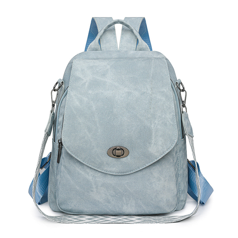 休闲双肩包女跨境批发休闲背包大容量旅行包女软皮多功能背包正品