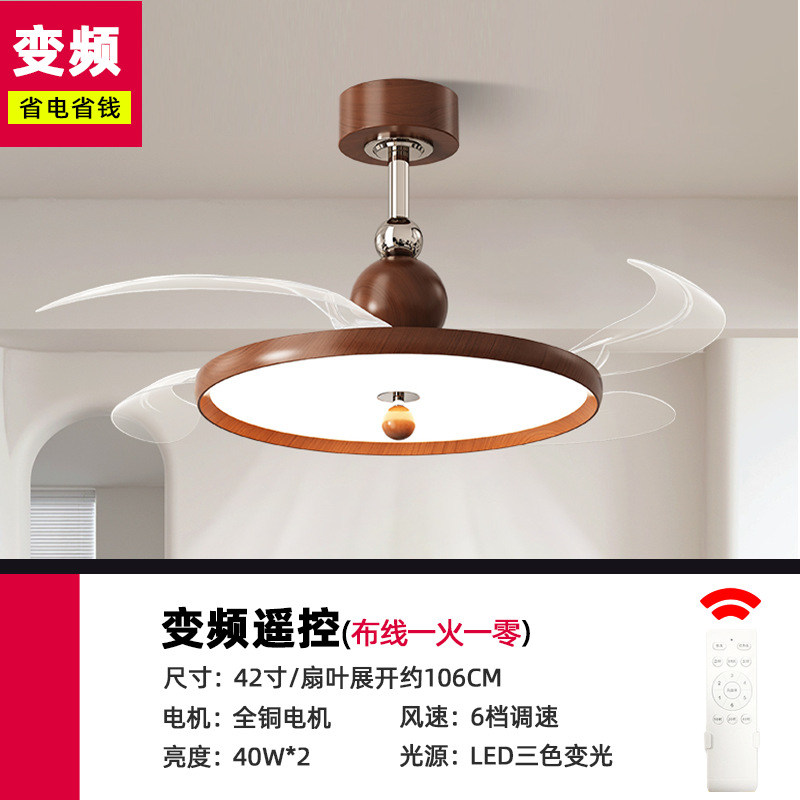 Lámpara de Techo con Ventilador Invisible de Espectro Completo - Iluminación Moderna para Sala de Estar y Dormitorio