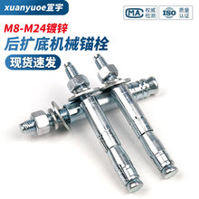 镀锌机械锚栓膨胀螺丝单双管后切式膨胀螺栓后扩底重型锚栓M8-M24