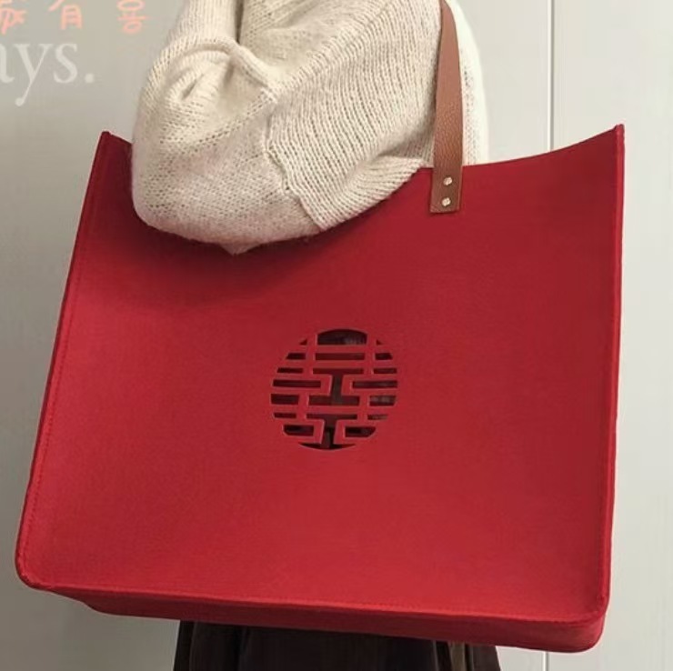 不織布フェルトバッグ、革製品、フェルトバッグ、ハッピーワード、ウェディングキャンディー、フェルトハンドバッグ、お土産|undefined