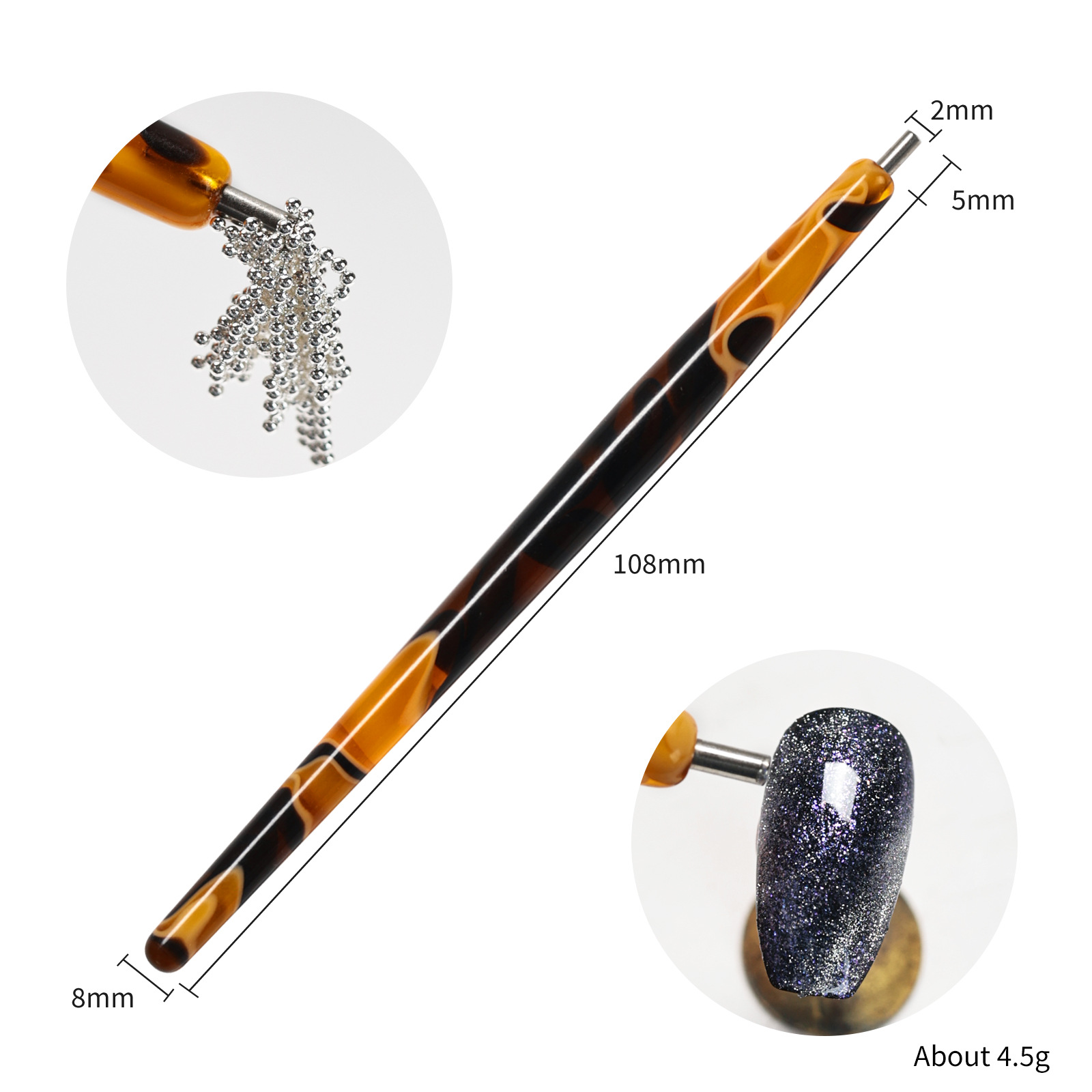 Herramientas para decoración de uñas, imán magnético súper fuerte para ojo de gato con varios estilos, imán para gel de ojo de gato, varita magnética multifuncional pequeña