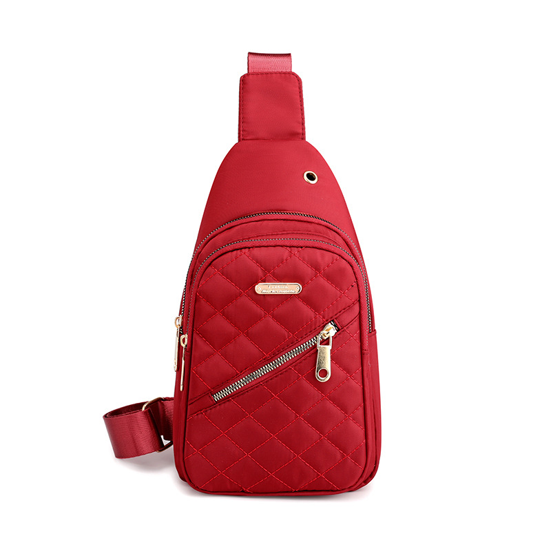 Estilo coreano simple bolsa de pecho de las mujeres nuevo multi-capa de hilo de bordado de gran capacidad bolsa de hombro chica ocio al aire libre bolsa de mensajero