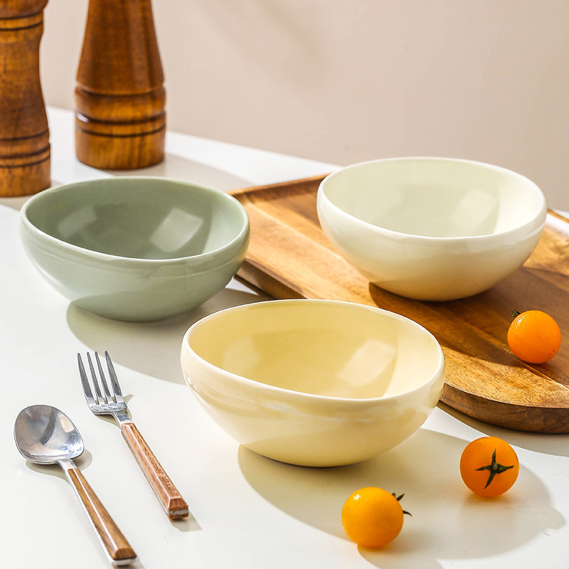 Very beautiful rice bowl Small Bowl household special-shaped cream dessert breakfast salad bowl high-looking ceramic tableware Very beautiful rice bowl Small Bowl household special-shaped cream dessert breakfast salad bowl high-looking ceramic tableware