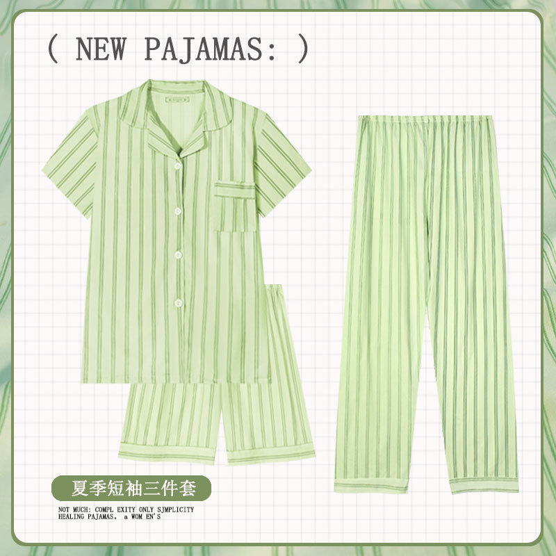 S3 conjunto de chaqueta verde de rayas verticales