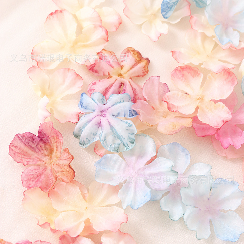 Artificial Flower DIY Materials French Burnt-Edge Hydrangea Fake Petals Clothing Headwear Accessories Wedding Flowers Decorative Flower Wall