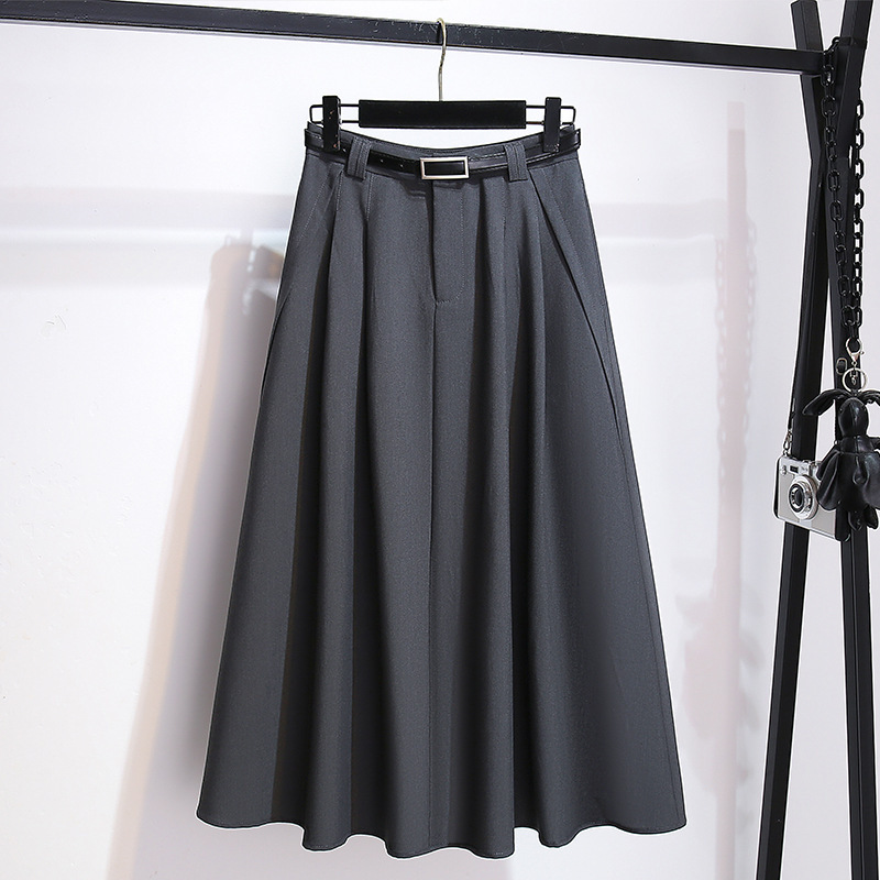 グレーのタートルネックトップスーツとスカートのツーピーススーツ女性用2025春と夏の新しいスタイルの5月1日の服装|undefined