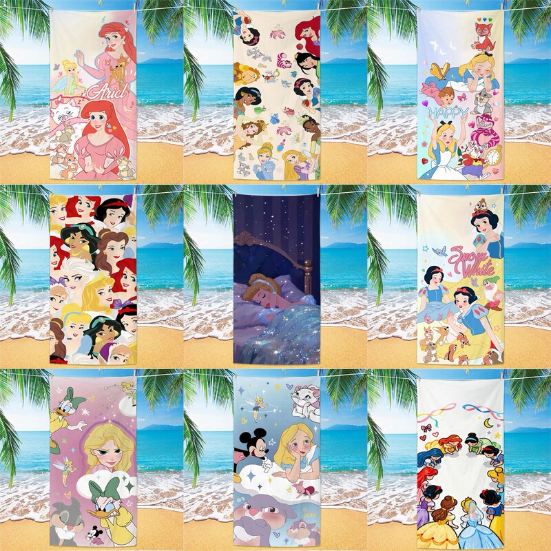 Disney Princess Cartoon Microfiber Beach Towel Soft Quick-Dry Children's Bath Towel Summer Vacation Yoga Towel Disney Princess Cartoon Microfiber Beach Towel Soft Quick-Dry Children's Bath Towel Summer Vacation Yoga Towel