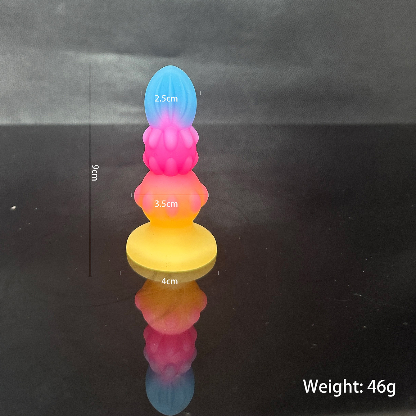 Silicone Anal Plug, Colorful Gourd Flower Design, Adult Unisex Toy — detail image 12