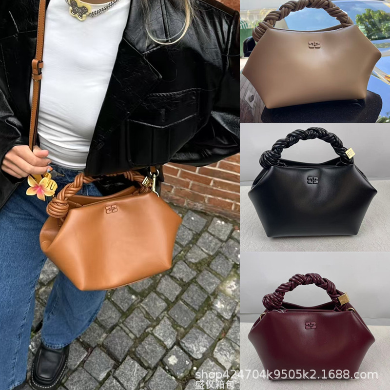 European and American Cross-Border Hot-Selling 2026 New Fashion Ganni High-End Woven Hexagonal Shoulder Tote Crossbody Bag