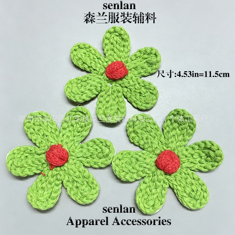 Clothing accessories, women's and children's clothing accessories, foreign trade sweater hair clips, handmade crocheted yarn flowers, hand-embroidered three-dimensional flowers Clothing accessories, women's and children's clothing accessories, foreign trade sweater hair clips, handmade crocheted yarn flowers, hand-embroidered three-dimensional flowers